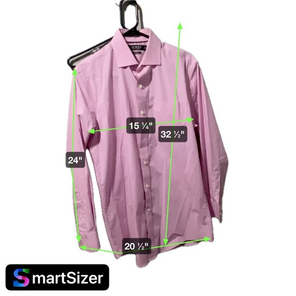 Lauren Ralph Lauren Slim Fit Mens Pink Dress Shirt 15.5 32/33 Cotton Stretch Non - Picture 7 of 7